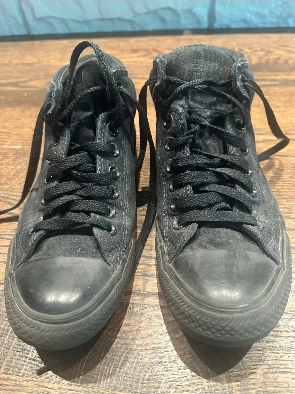 Converse All Star Mid Top Sneakers in Black - Picture 3 of 10